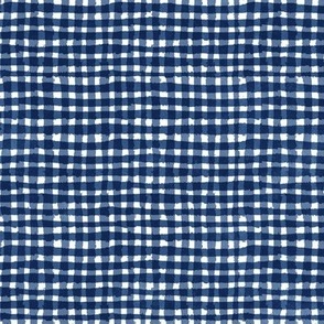 Hand-painted Gingham Check_Cobalt Blue