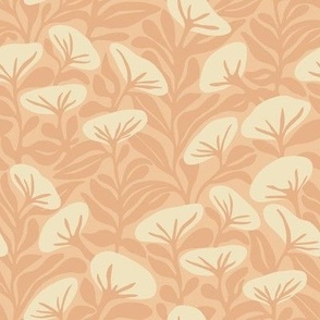 (S) Cotton poppy - minimalist flowers in warm earthy cream peach brown colors 