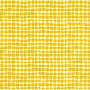 Hand-painted Gingham Check Golden Kiwi Yellow