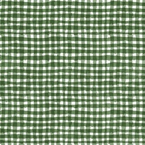 Hand-painted Gingham Check_jade green