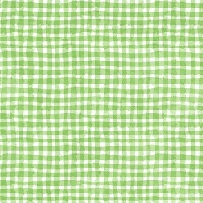 Hand-painted Gingham Check_light lime green