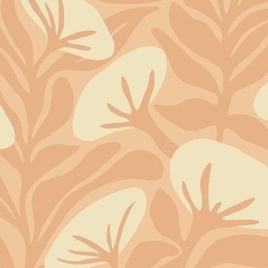 (L) Cotton poppy - minimalist flowers in warm earthy cream peach brown colors 