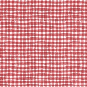 Hand-painted Gingham Check_peach blossom