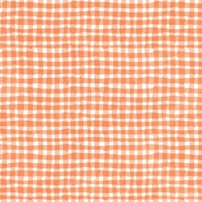 Hand-painted Gingham Check peach fuzz