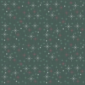 Cozy Christmas Sparkles and Stars on Green