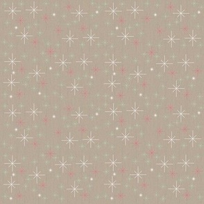 Cozy Christmas Sparkles and Stars on Cream Beige