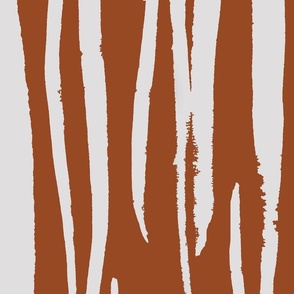 Hand Painted Abstract Nature Long Grass Burnt Orange And Off White Extra Large