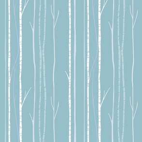 Quiet Birches in Minty Blue