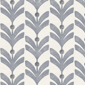 Navy Blue Soft Tropical Leaves