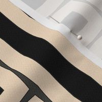Black and White Japandi Farmhouse Stripes and Squares Geometric Print 4.5" Repeat Textured