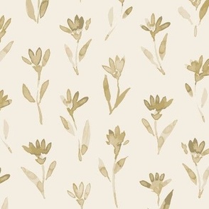 Ava | Wheat Gold | Watercolor Floral