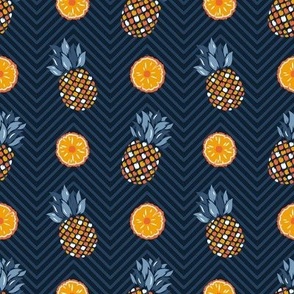 Pineapple Fruit, Pineapple Slices Chevron pattern