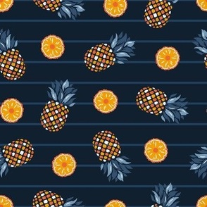 Pineapple Fruit, Pineapple Slices Striped pattern