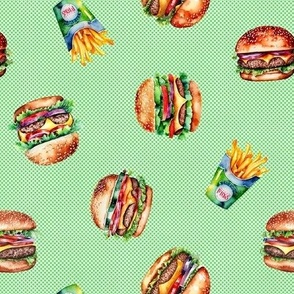 Hamburger & French Fry Green