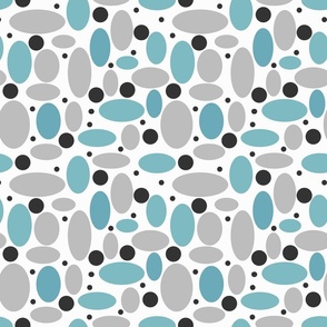 blue gray bean polka dot retro pattern home decor wallpaper sixties