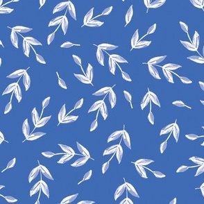 Easy Breezy Painted White Leaves on Blue