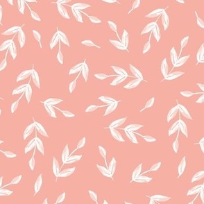 Easy Breezy Painted White Leaves on Pink