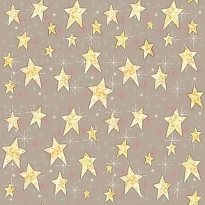 Cozy Christmas Yelllow  Stars on Cream 