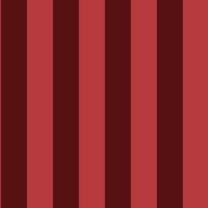 C005 - large scale dark red classic minimalist  two tone stripe  for kids apparel, nursery wallpaper, duvet covers, English country table linen and curtains.