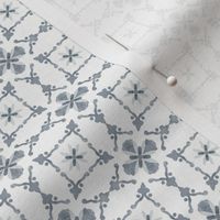 Blue and White Geometric Floral