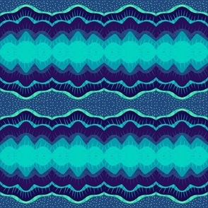 Abstract sound waves in shades of blue