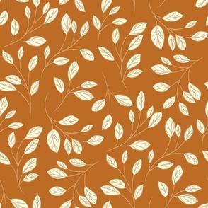 Warm minimalistic leaves in rust and beige