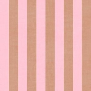 Textured Classic Stripes -  Beige and Pink - Thin