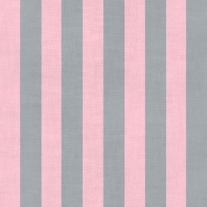 Textured Classic Stripes -  Pink and Gray - Thin
