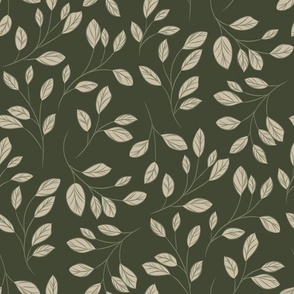 Naturalistic Olive Green Leaves