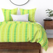 Yellow, Green and White Stripes Waves Pattern