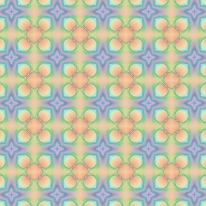 Yellow, Orange, Green, Blue and Purple Pattern