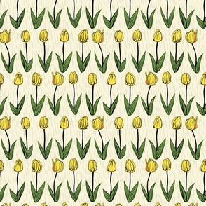 Springtime Yellow Tulip Rows - small
