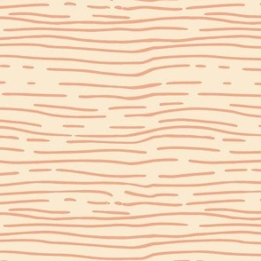 Peach Wave lines on Cream, 24-inch repeat