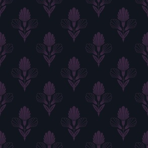 (small) feminine romantic floral flower art nouveau black violet