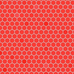 Red Seamless Hexagon Bee Honeycomb Pattern