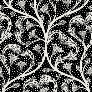 (L) victorian hidden dandelion hearts wedding directional version black and white