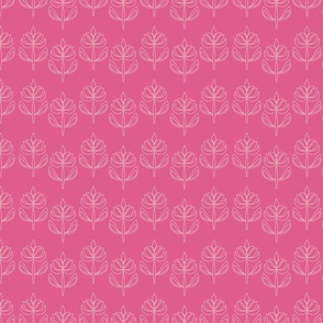 Scandi minimal outlined flowers hot pink Large scale