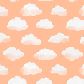 Peach fuzz gouache clouds