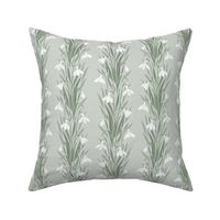 Snowdrops Stripe in Muted Green and Linen_16617144