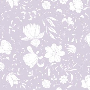 Large - Floral Pearls - Mermaid Lilac