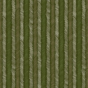 533 - Small scale Pohutukawa doodle zig zag coordinate in dark forest green, off white and taupe beige  - for masculine apparel, boys bed linen, wallpaper, rustic cabin style