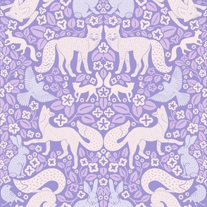 Fox Damask Lilac, Light Blue and Isabelline