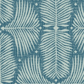 Palm leaf geometry / Large scale / Dark blue + powder blue