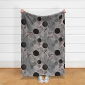 24” repeat large Earthy minimalist painterly abstract with faux woven burlap texture in dark brown, palecreams,off white hues