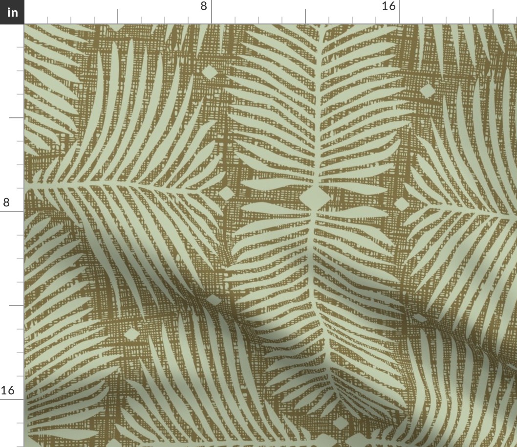  Palm leaf geometry / Large scale / Dark green + mint