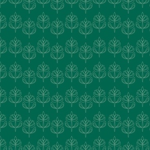 Scandi minimal outlined flowers in green Large scale