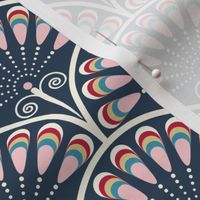 geometric fan scallop  pattern