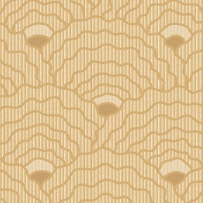 Rippled Scallops Corduroy Faux Texture Sand