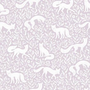 Foxies - Fox Print -  Monochrome in Cool Gray