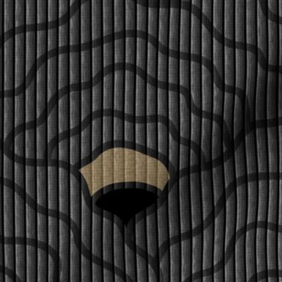 Rippled Scallops Corduroy Faux Texture Charcoal.